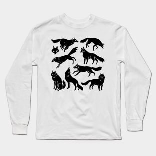 Black Wolves illustration Long Sleeve T-Shirt